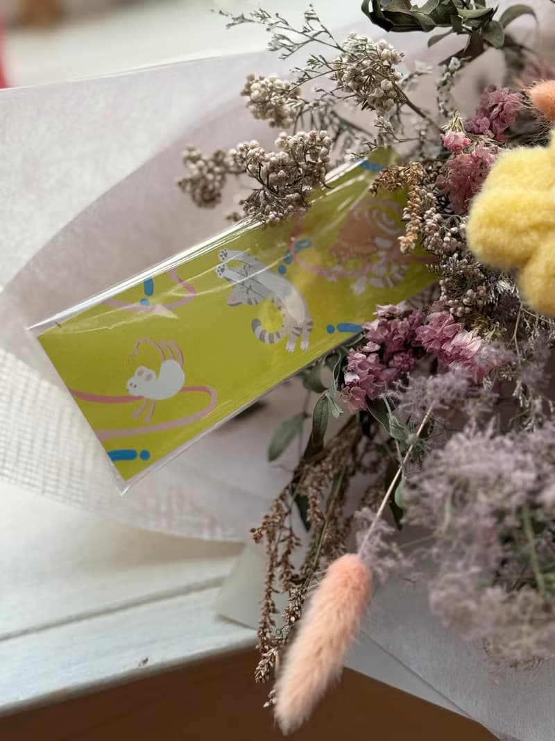 畢業花束 乾燥花束 禮物花束 含設計師電繪書籤一枚