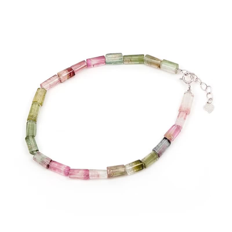 【正佳珠寶】粉碧璽 頂級西瓜碧璽 7x4mm 西瓜碧璽手鍊