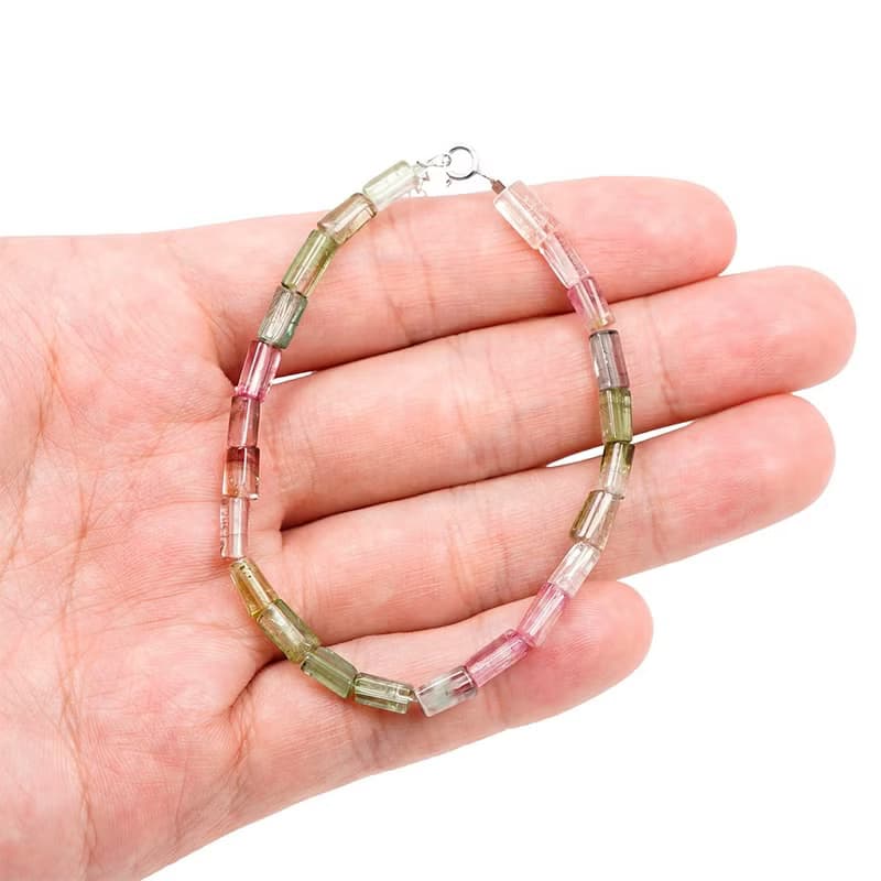 【正佳珠寶】粉碧璽 頂級西瓜碧璽 7x4mm 西瓜碧璽手鍊