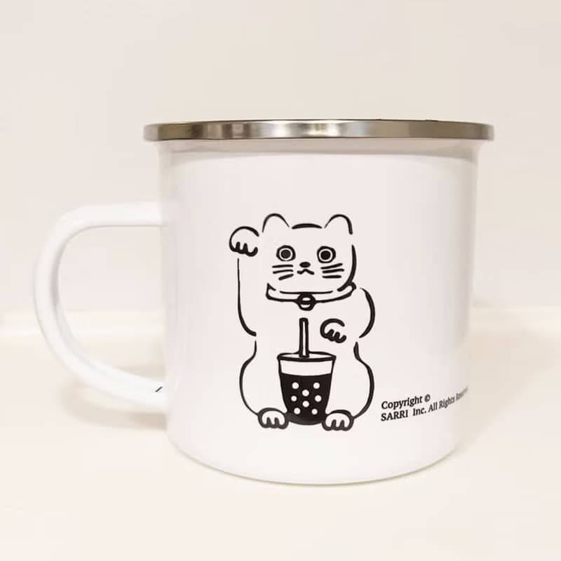 招財貓 貓 搪瓷杯 琺瑯杯  廚房用具 早餐 牛奶杯 餐桌 鋼杯 琺瑯