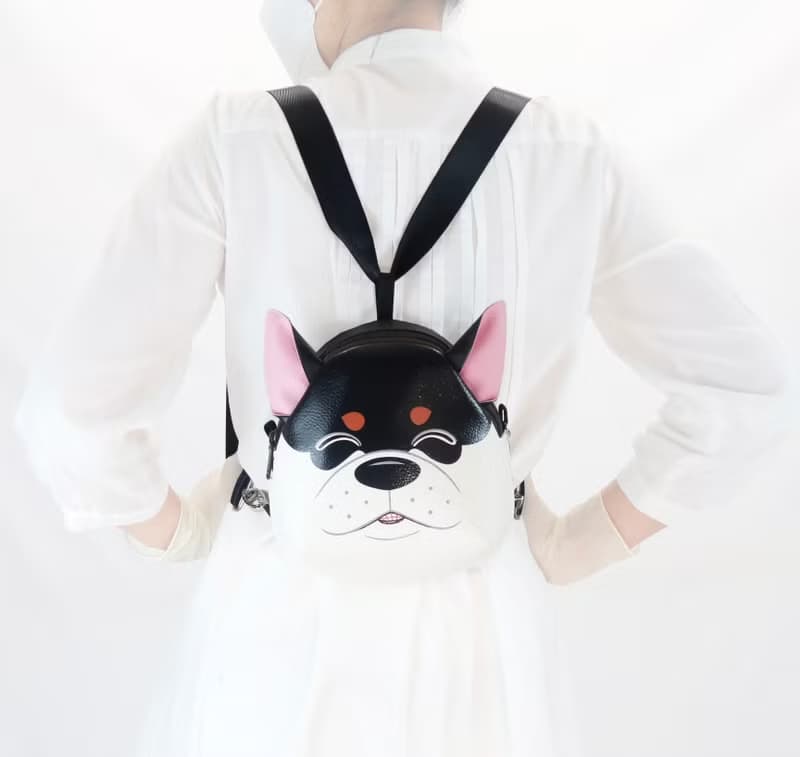 Shiba Inu Mini backpack ,dog crossbody bag, hand painted bag for animal lovers.