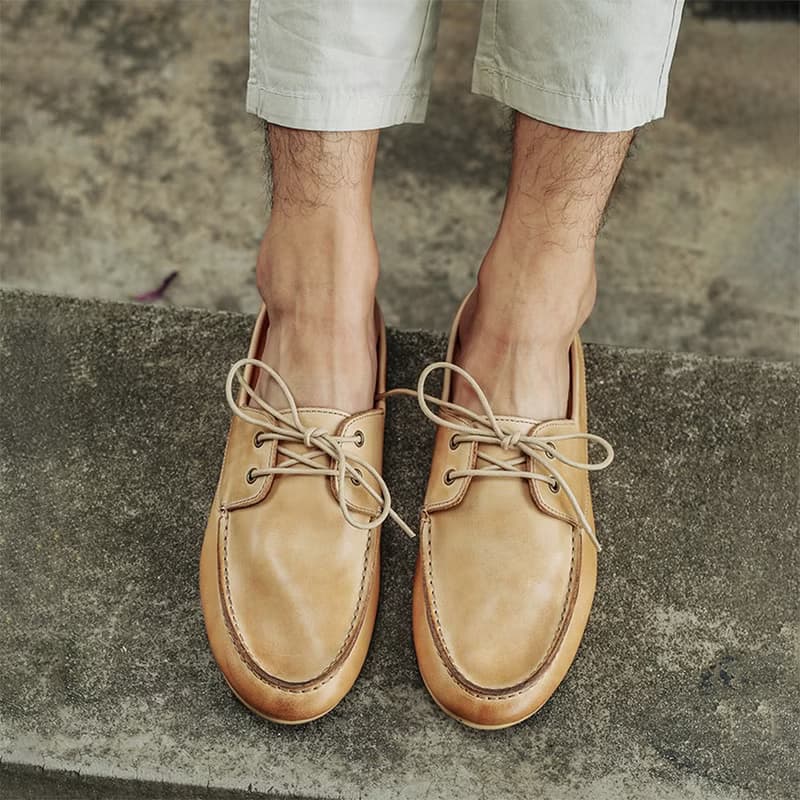 真皮男鞋 休閒鞋 牛皮拖鞋 膠底懶人鞋 英倫風平底鞋 輕便鞋 涼鞋