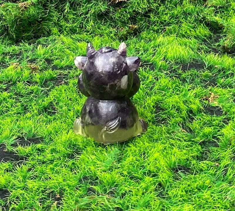 牛轉乾坤-夢幻紫水晶碎石 滴膠好運牛