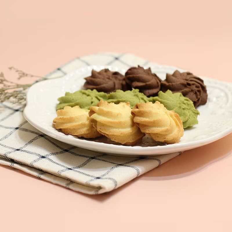 【低糖現做】曲奇餅乾 經典原味/法芙娜可可/日式抹茶