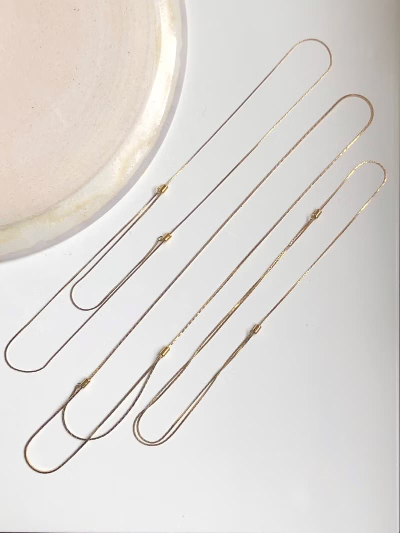 Vintage Gold Simple Stackable Necklace