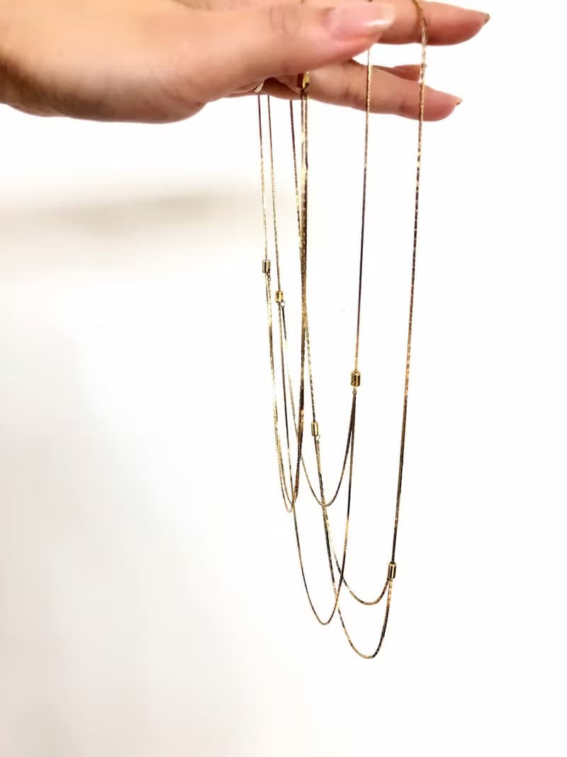 Vintage Gold Simple Stackable Necklace