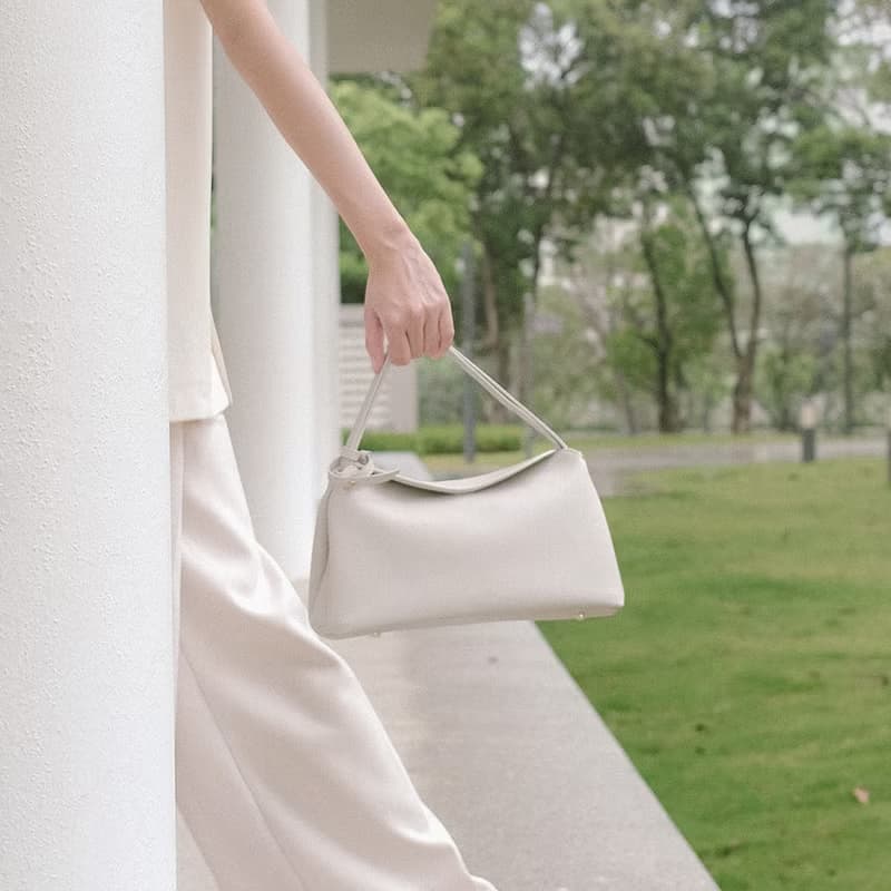 Two-Tone Hobo 玉米基純素皮革 手提包 側背包 灰色