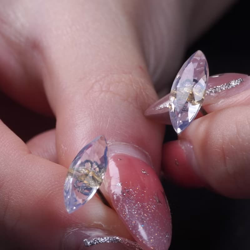 巴西水晶馬眼耳環 925純銀鍍18k金  | 天然水晶 | 送禮