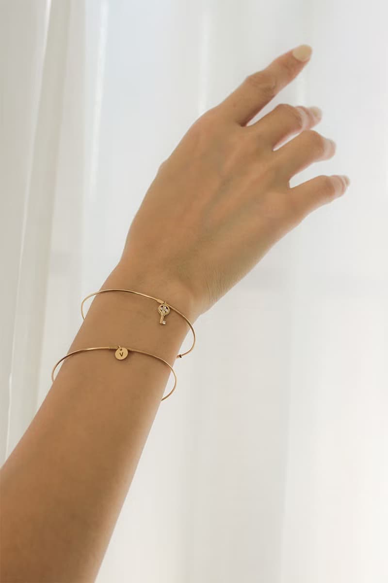 【禮物】許願手環 - 潘朵拉之鑰-鋯石情鎖 14K注金手環