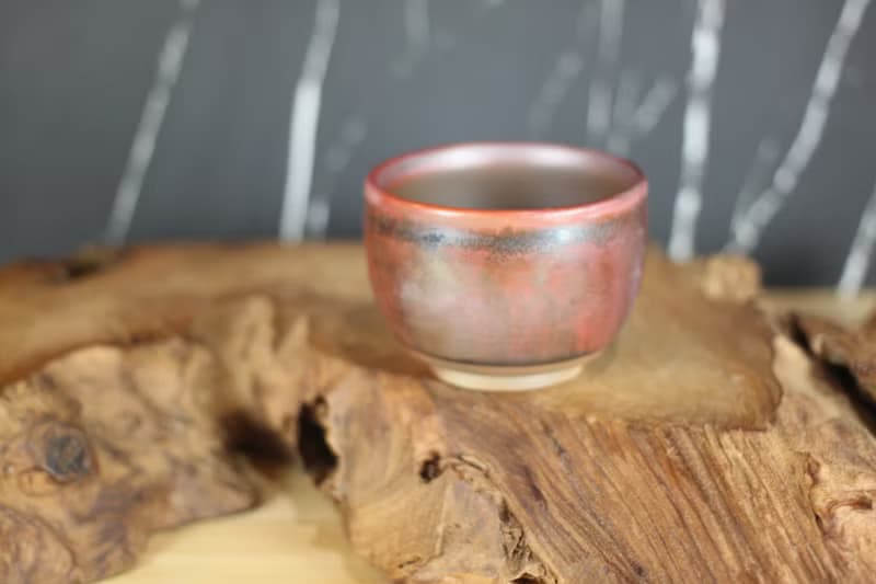 【送禮好物】80ml 柴燒 鐵釉 手拉坯茶杯 鶯歌名家葉敏祥手作