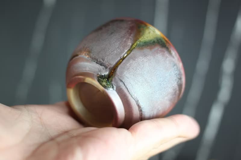 【送禮好物】80ml 柴燒 鐵釉 手拉坯茶杯 鶯歌名家葉敏祥手作