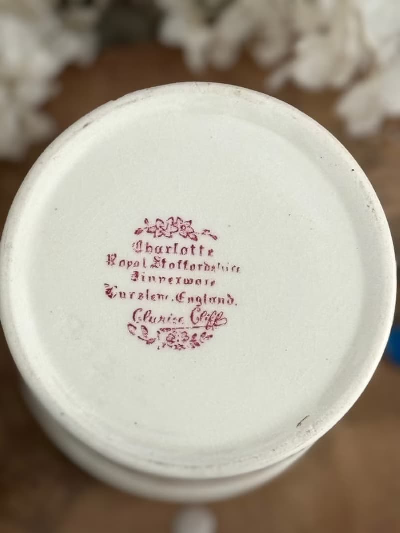 40711-典雅古董Royal Staffordshire 粉色花飾瓷器收納罐