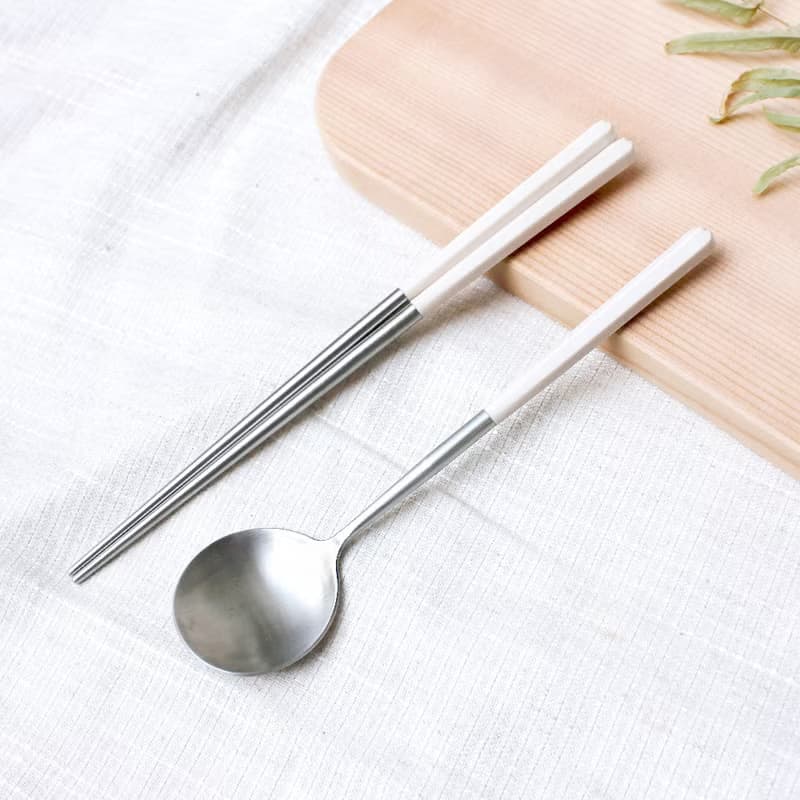 創意六角好筷匙餐具組2組入-淨白