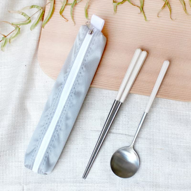 創意六角好筷匙餐具組2組入-淨白