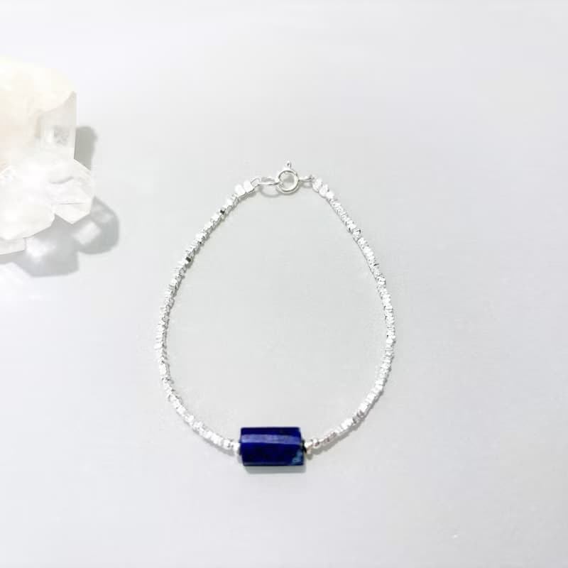 Ops Lapis lazuli Silver Bracelet-青金石/寶藍/純銀/寶石/碎銀