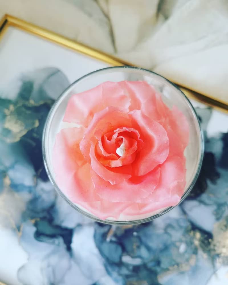 玫瑰蜜蠟花大豆精油蠟燭