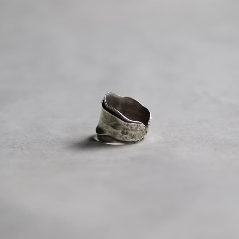 純銀浪花開放戒指