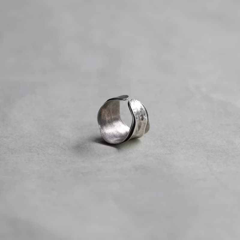 純銀浪花開放戒指