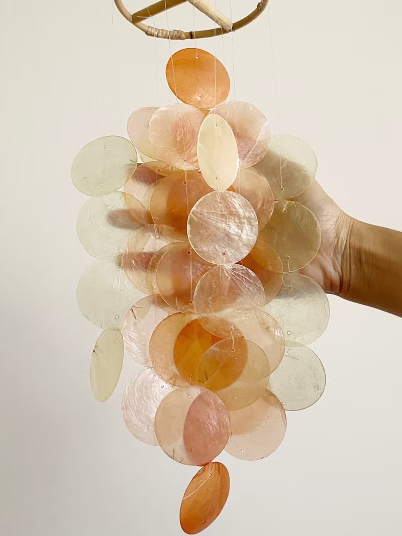DIY-KIT | Danish Mansion_Orange Circle |Capiz Shell Wind Chime Mobile | #0-333