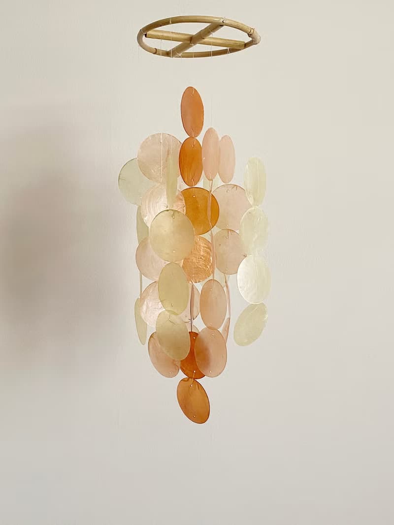 DIY-KIT | Danish Mansion_Orange Circle |Capiz Shell Wind Chime Mobile | #0-333