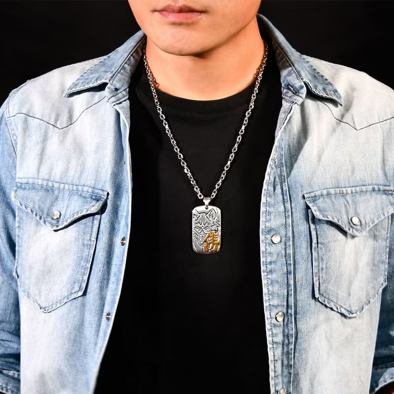 熊 狼 鯊 軍牌項鍊 古銀款 男項鍊 個性項鍊 個性飾品 長項鍊
