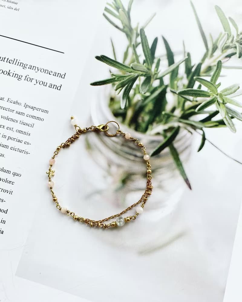 黃銅手鍊 | 太陽石 | 拉長石