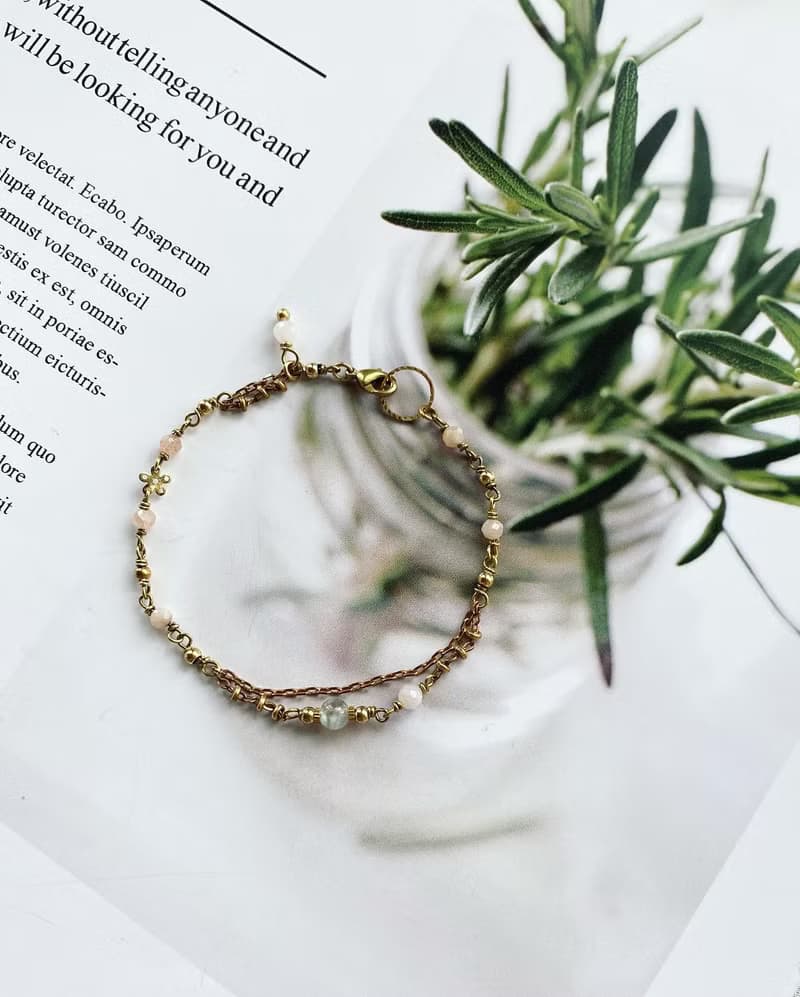 黃銅手鍊 | 太陽石 | 拉長石