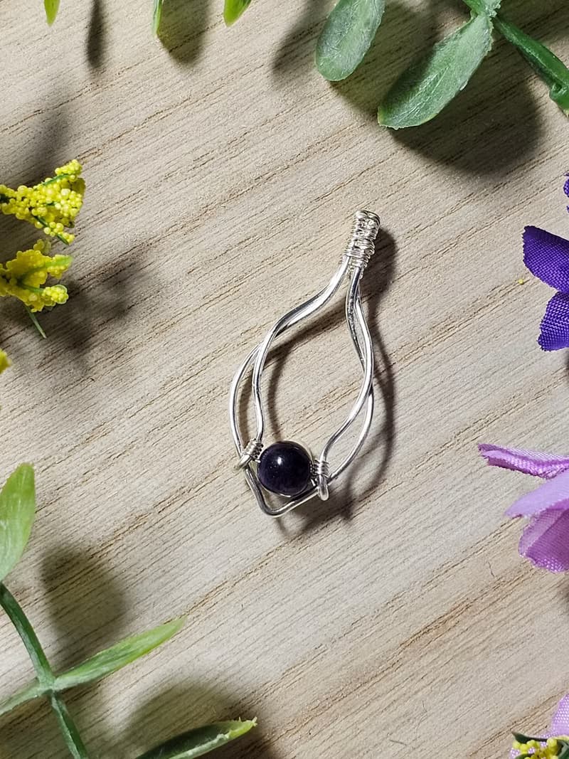 【葉綠舒手作】紫韻清揚 /金屬線編織/節日/禮物/飾品/項鍊/手作