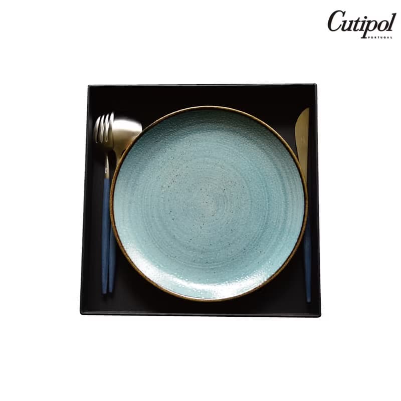 葡萄牙Cutipol 優惠套組Churchill 鈷藍餐盤+GOA藍柄餐具