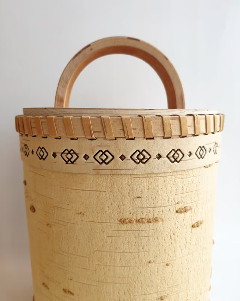 Birch bark box, birch bark canister, tea box