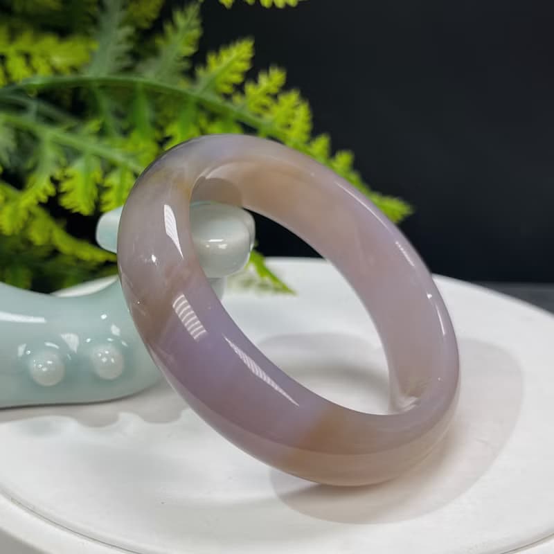 珊瑚玉手镯 52MM 冰潤高瓷玉化 多彩 天眼 菊花石手環 吉祥財富
