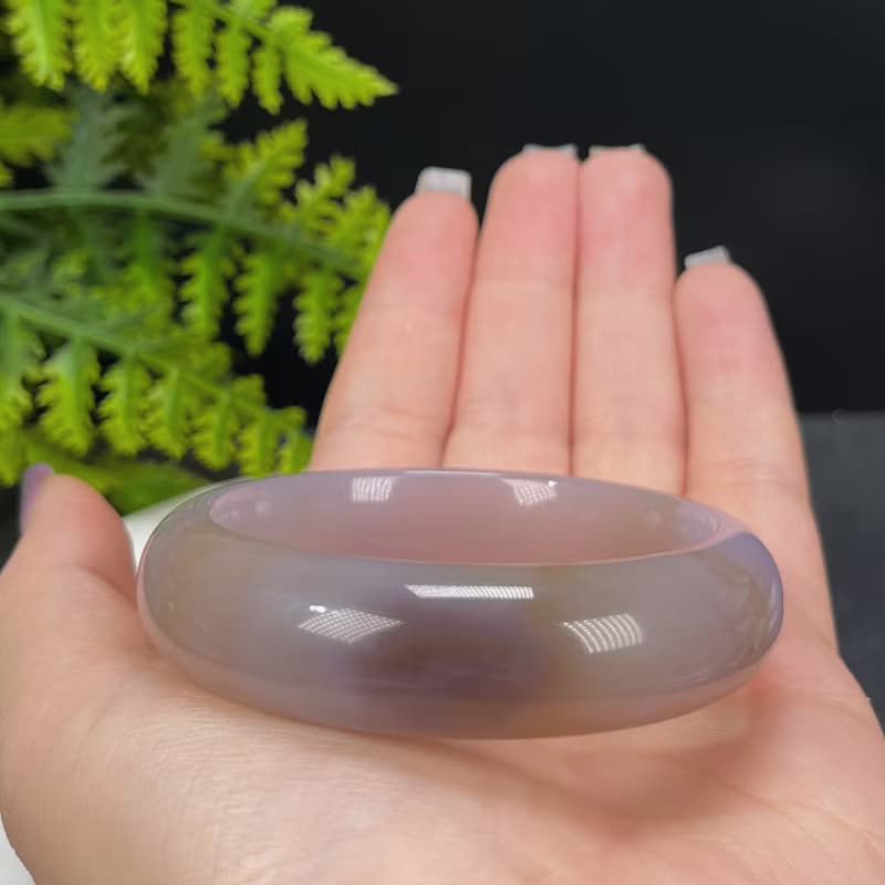 珊瑚玉手镯 52MM 冰潤高瓷玉化 多彩 天眼 菊花石手環 吉祥財富