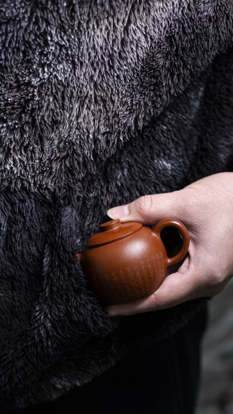 送禮紫砂壺茶壺巨轮壶 100cc 轻胚  把玩器 以平刀 边款字   全手