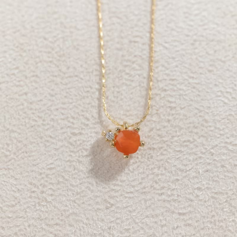 【獅子座生日石】紅玉髓 Carnelian 天然石項鍊 韓國製造