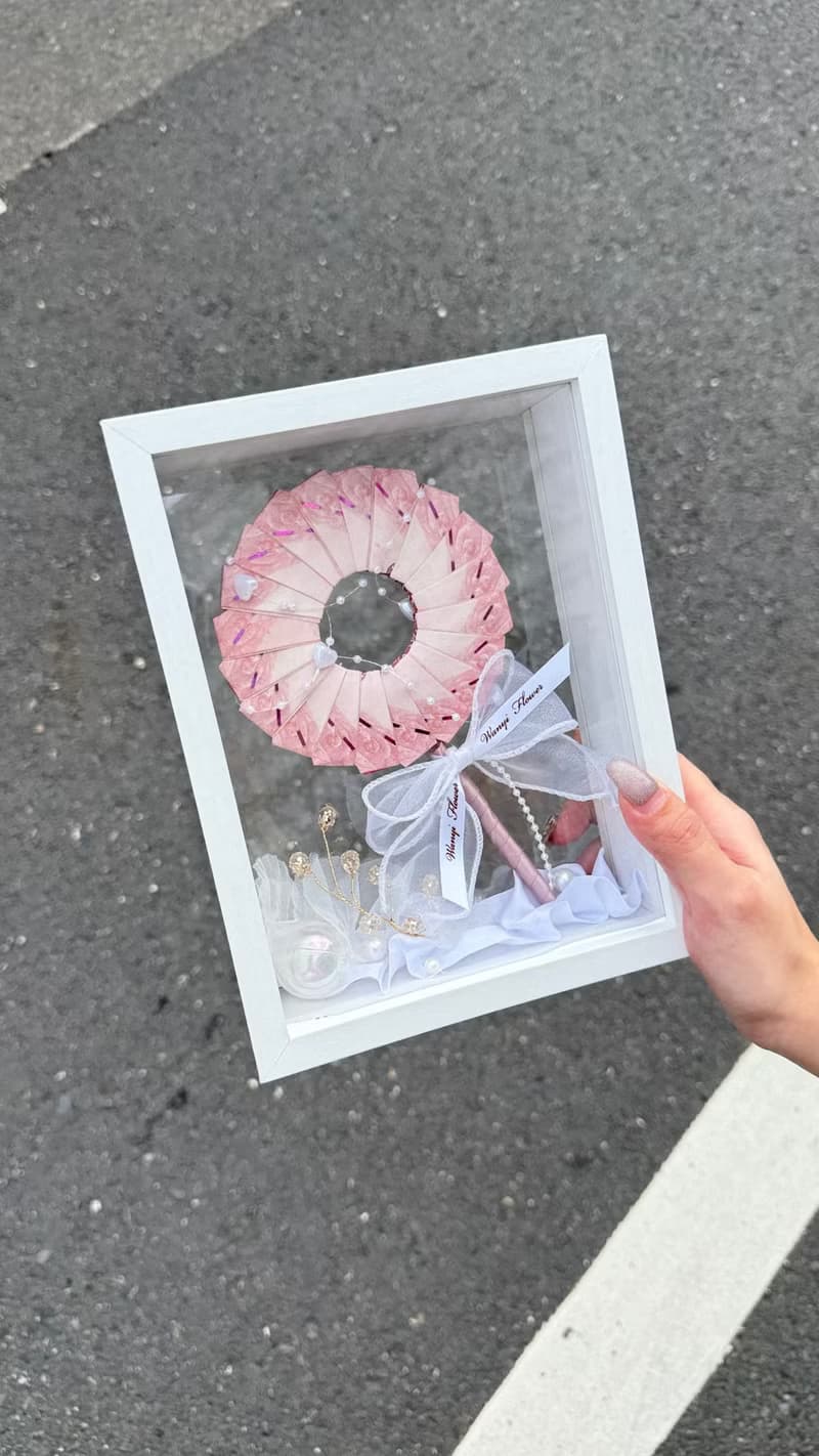公主請吃糖 DIY 材料包 鈔票棒棒糖 鈔票花 鈔票相框 有錢花 生日