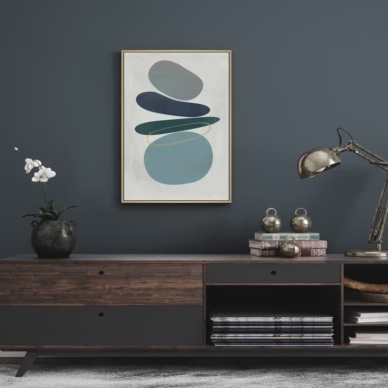 悠藍寂靜IV - 幾何簡約藍色系掛畫/居家擺飾/入厝禮/房間佈置