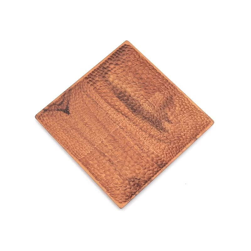 天然柚木方型托盤/餐盤M號-波點│24CM不上漆原木製 露營野餐