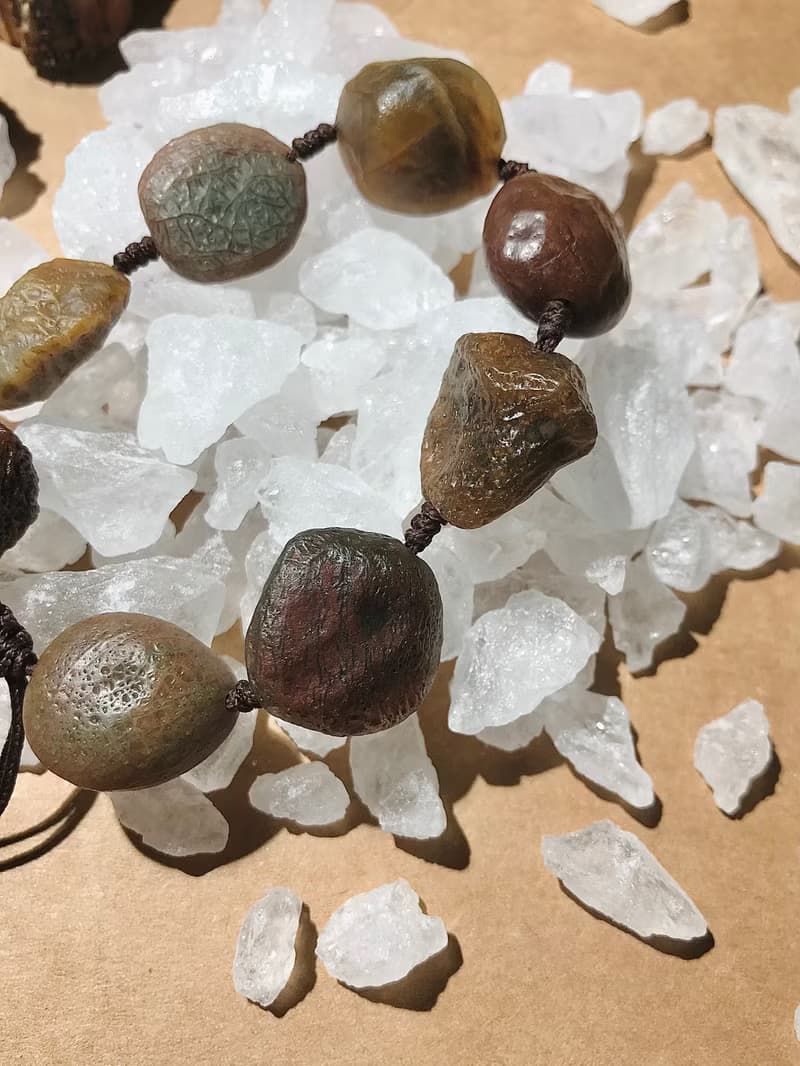 巧克力筋脈原石編織手鍊