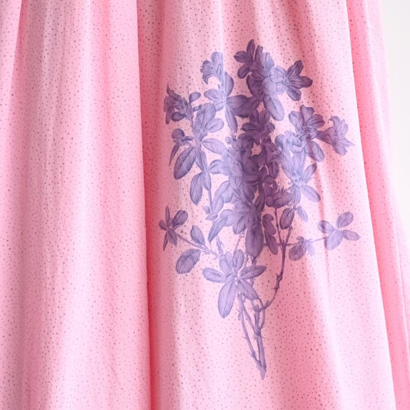 【蛋植物古著】珍藏花束絲質印花古著長裙