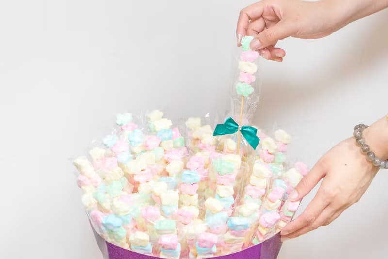特惠5入串裝小花朵棉花糖 | 禮贈品 情人節 生日 聖誕 婚禮小物