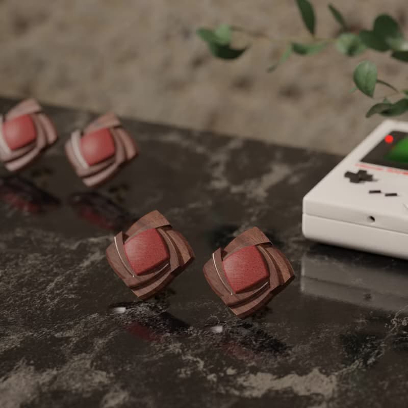 Newtro - 纖維 - 實木製耳環 / 新復古系列飾品 (耳針、耳夾款)