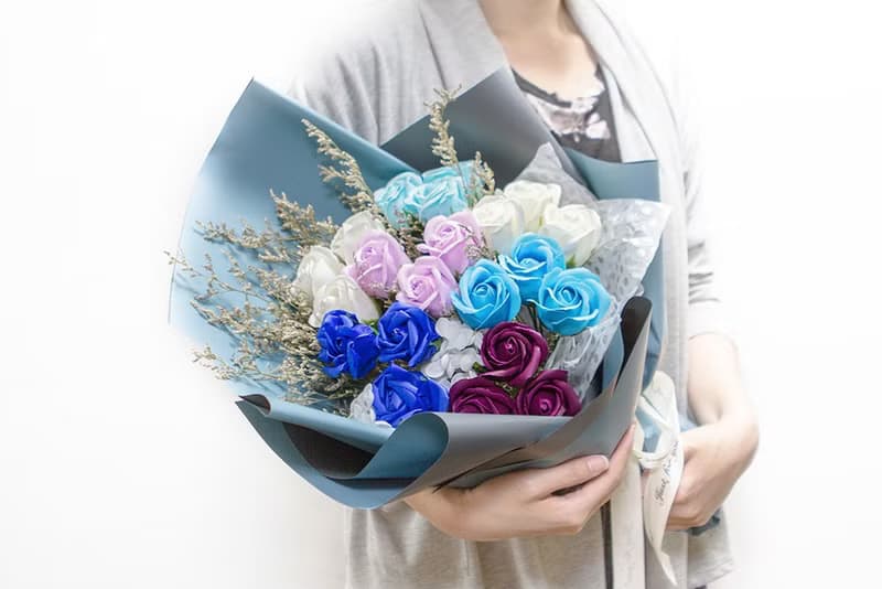 愛你每一天 21朵玫瑰香皂花花束 情人節花束 2色可挑 紀念日禮物