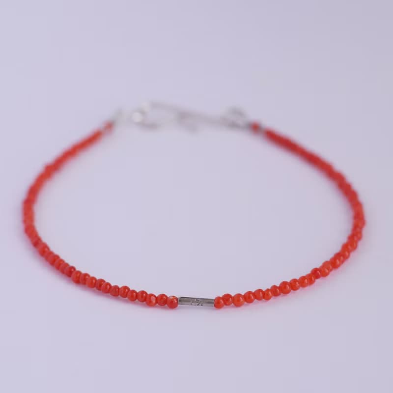 天然イタリアンサンゴとカレンシルバーのブレスレット