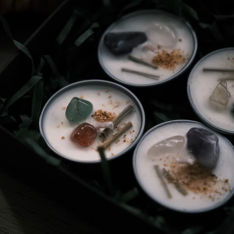 天然精油晶礦大豆蠟燭-4入