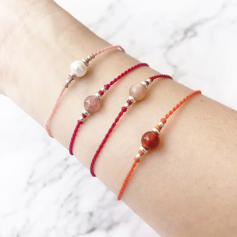 【水晶蠟繩系列】6mm水晶 1 | 正能量極細蠟繩手鍊 | 大員囡仔