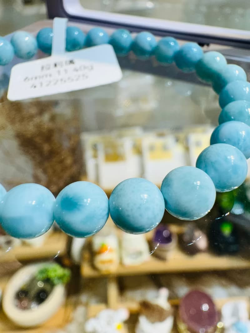 小精品濃色藍拉利瑪海紋石6mm11.40g緩解脾氣內心壓力緊張壓力