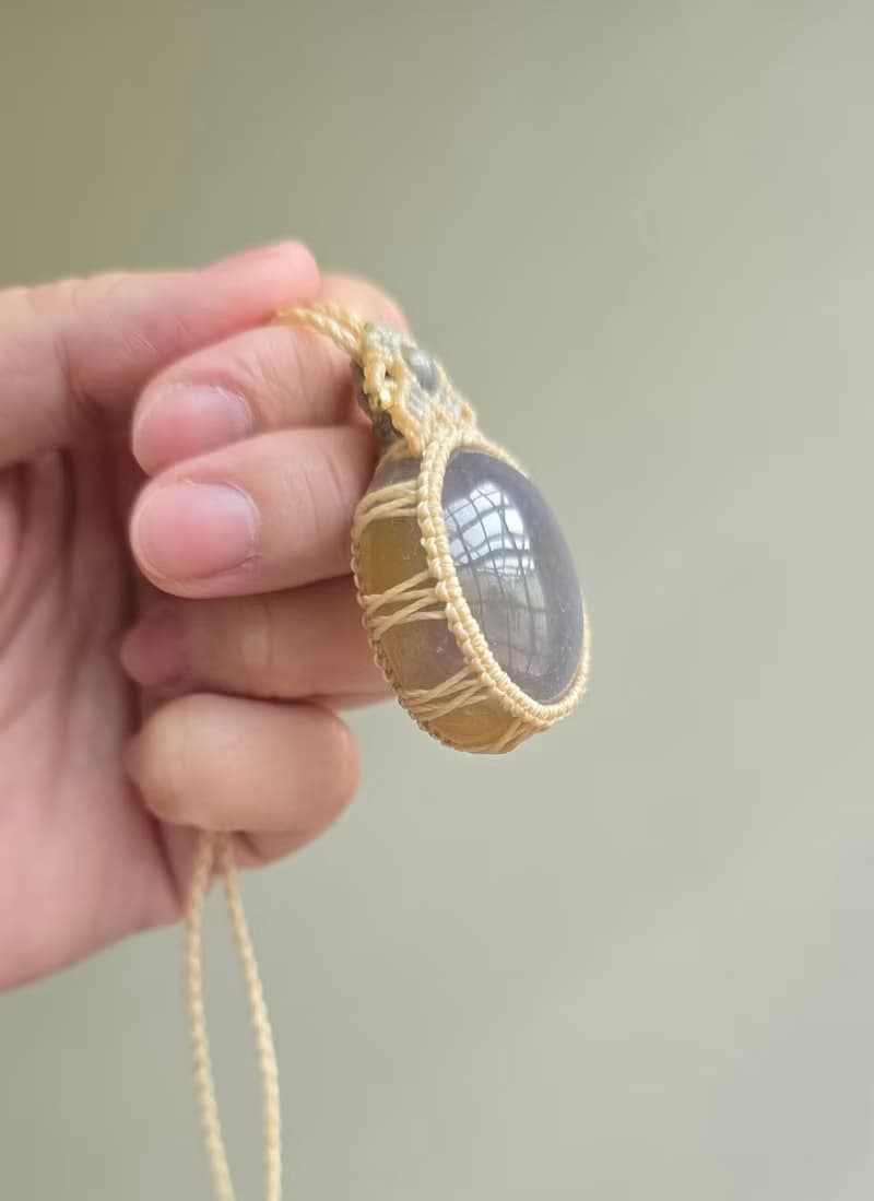 AG17星空瑪瑙。南美蠟線編織項鍊