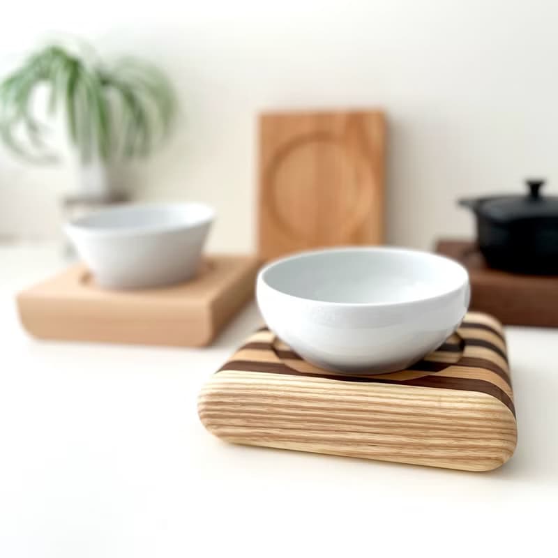 KATOMOKU 貓咪桌/為1件 橡木 日本製造　喂食碗