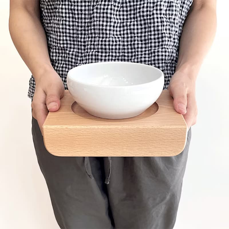 KATOMOKU 貓咪桌/為1件 橡木 日本製造　喂食碗