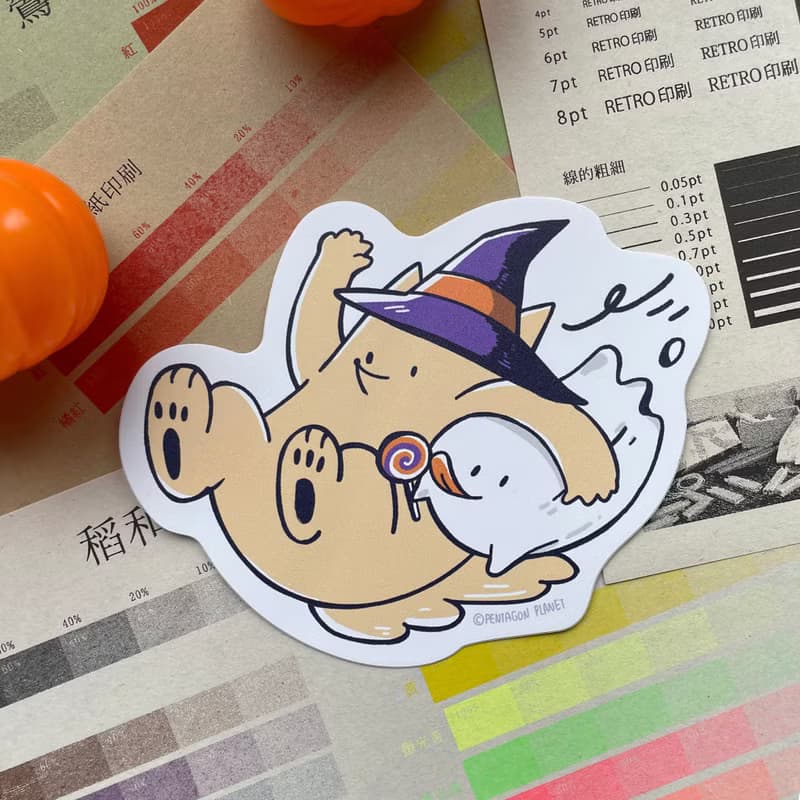 萬聖夜大逃亡大貼紙 2入  行李箱貼紙 造型貼紙 /五角星球